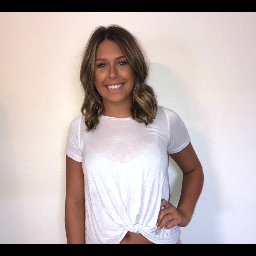 white middle knot shirt